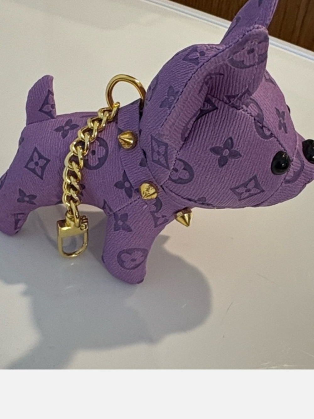 Light Purple Dog Keychain/Bag Charm w/Gold Hardware Nwot